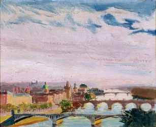 Blick auf Prag von Letna, 1925